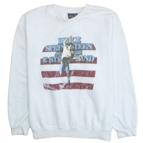 Womens UK Size L Bruce Springsteen White Pullover Sweatshirt
