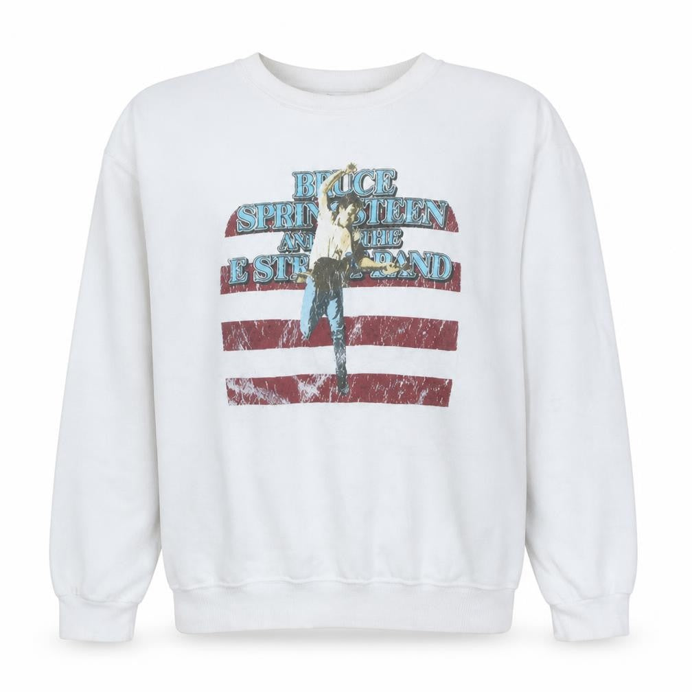 Womens UK Size L Bruce Springsteen White Pullover Sweatshirt