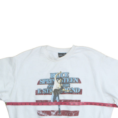 Womens UK Size L Bruce Springsteen White Pullover Sweatshirt