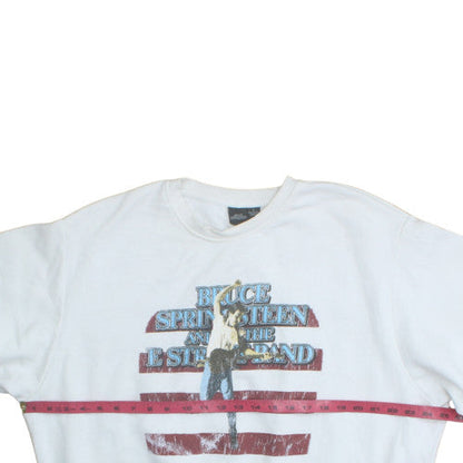 Womens UK Size L Bruce Springsteen White Pullover Sweatshirt