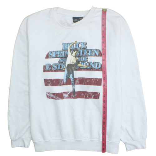 Womens UK Size L Bruce Springsteen White Pullover Sweatshirt