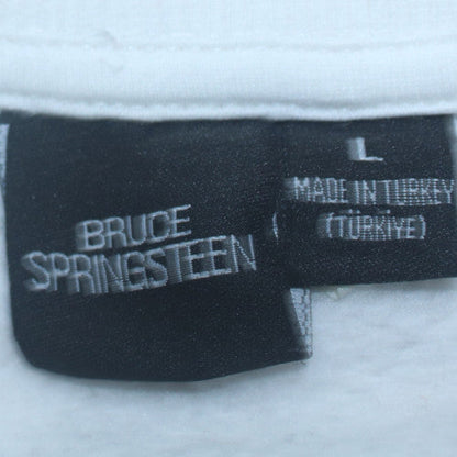 Womens UK Size L Bruce Springsteen White Pullover Sweatshirt