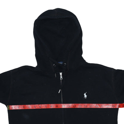 Womens UK Size XS Polo Ralph Lauren Black Full Zip Hoodie