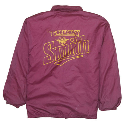 Teddy Smith Men's Red XL Retro College Windbreaker Jacket