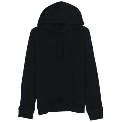 Tommy Hilfiger Boys Black Hoodie Size 164 Cotton Blend Pullover