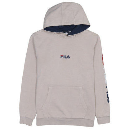 FILA Girls Beige Pullover Hoodie 13-14 Years Cotton Blend Logo Sweatshirt