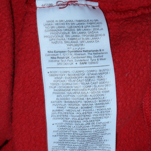 Mens UK Size S Nike Red Pullover Hoodie