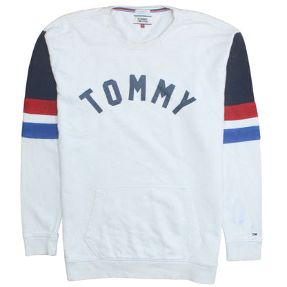 Mens UK Size L Tommy Jeans White Pullover Sweatshirt