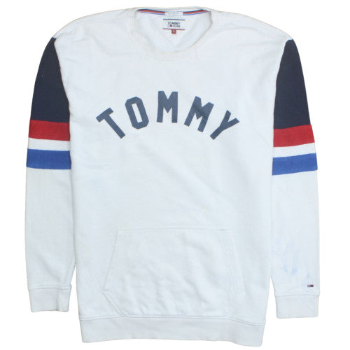 Mens UK Size L Tommy Jeans White Pullover Sweatshirt