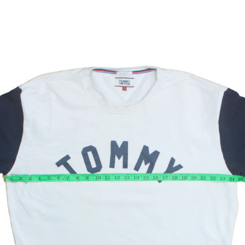 Mens UK Size L Tommy Jeans White Pullover Sweatshirt