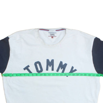 Mens UK Size L Tommy Jeans White Pullover Sweatshirt