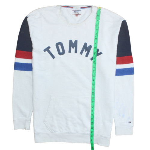 Mens UK Size L Tommy Jeans White Pullover Sweatshirt