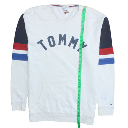Mens UK Size L Tommy Jeans White Pullover Sweatshirt