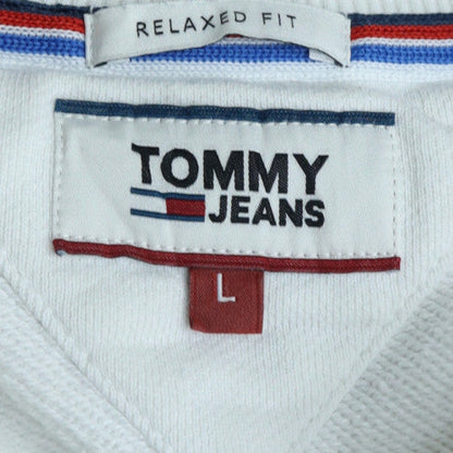 Mens UK Size L Tommy Jeans White Pullover Sweatshirt