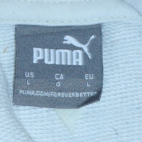 Mens UK Size L PUMA White Pullover Hoodie