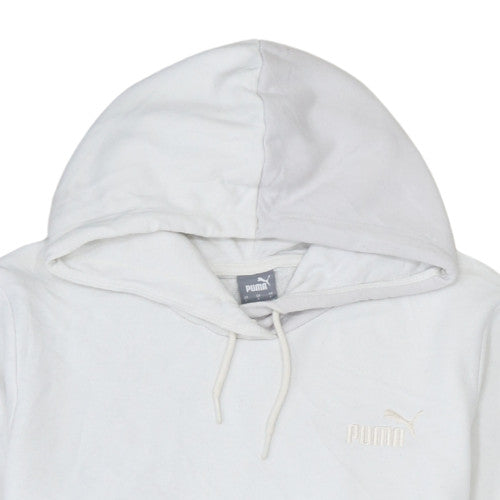 Mens UK Size L PUMA White Pullover Hoodie