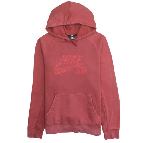 Womens UK Size L Nike Red Pullover Hoodie
