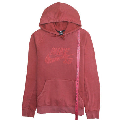 Womens UK Size L Nike Red Pullover Hoodie
