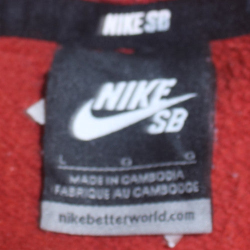 Womens UK Size L Nike Red Pullover Hoodie