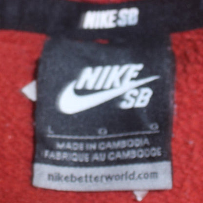 Womens UK Size L Nike Red Pullover Hoodie