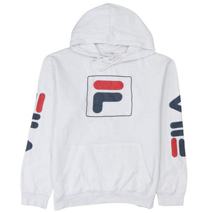 Mens UK Size M FILA White Pullover Hoodie