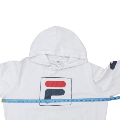 Mens UK Size M FILA White Pullover Hoodie
