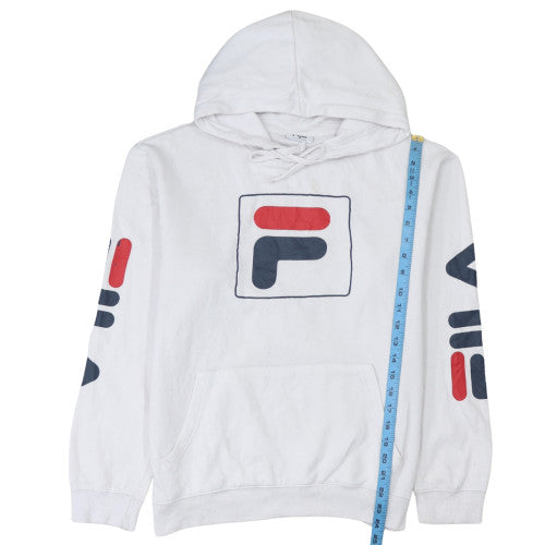 Mens UK Size M FILA White Pullover Hoodie