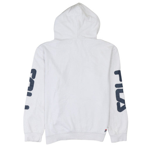 Mens UK Size M FILA White Pullover Hoodie