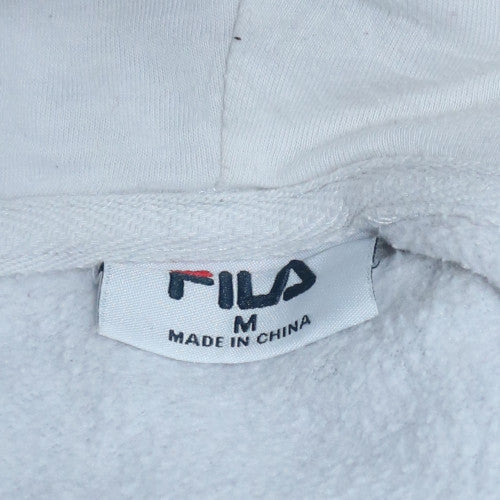 Mens UK Size M FILA White Pullover Hoodie