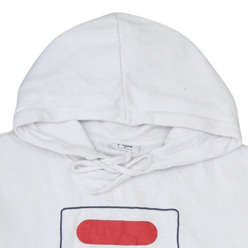 Mens UK Size M FILA White Pullover Hoodie
