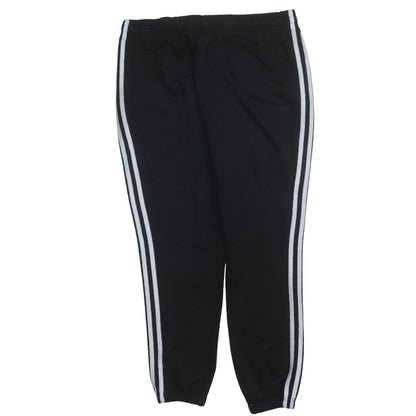 Adidas Women’s Black XL Jogger Trousers with White Stripes