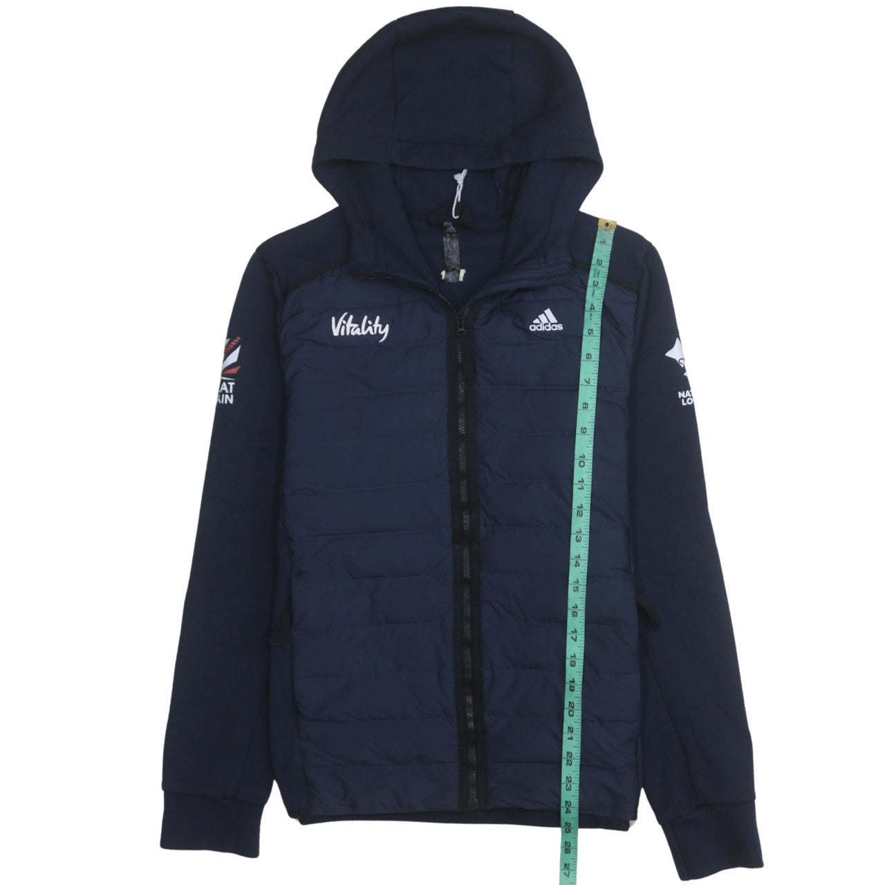 Teens UK Size 164 adidas Blue Full Zip Hoodie