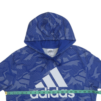 Adidas Men's Blue Pullover Hoodie Size M Sports Fleece Logo