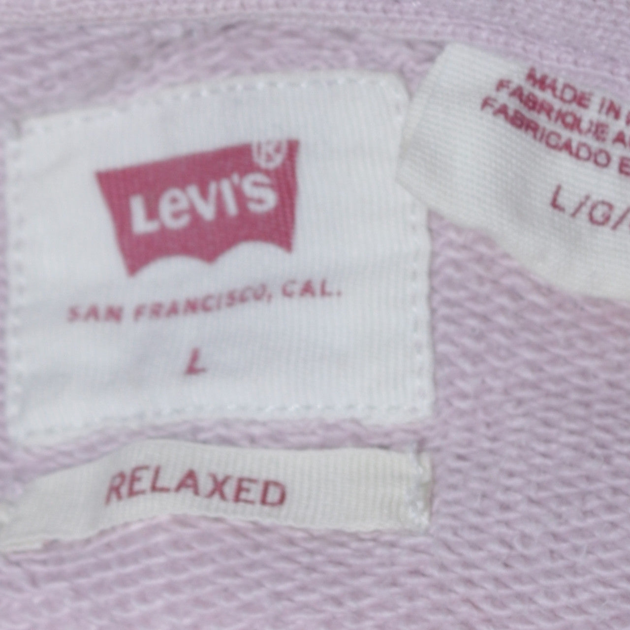 Womens UK Size L Levi's Pink Pullover Hoodie