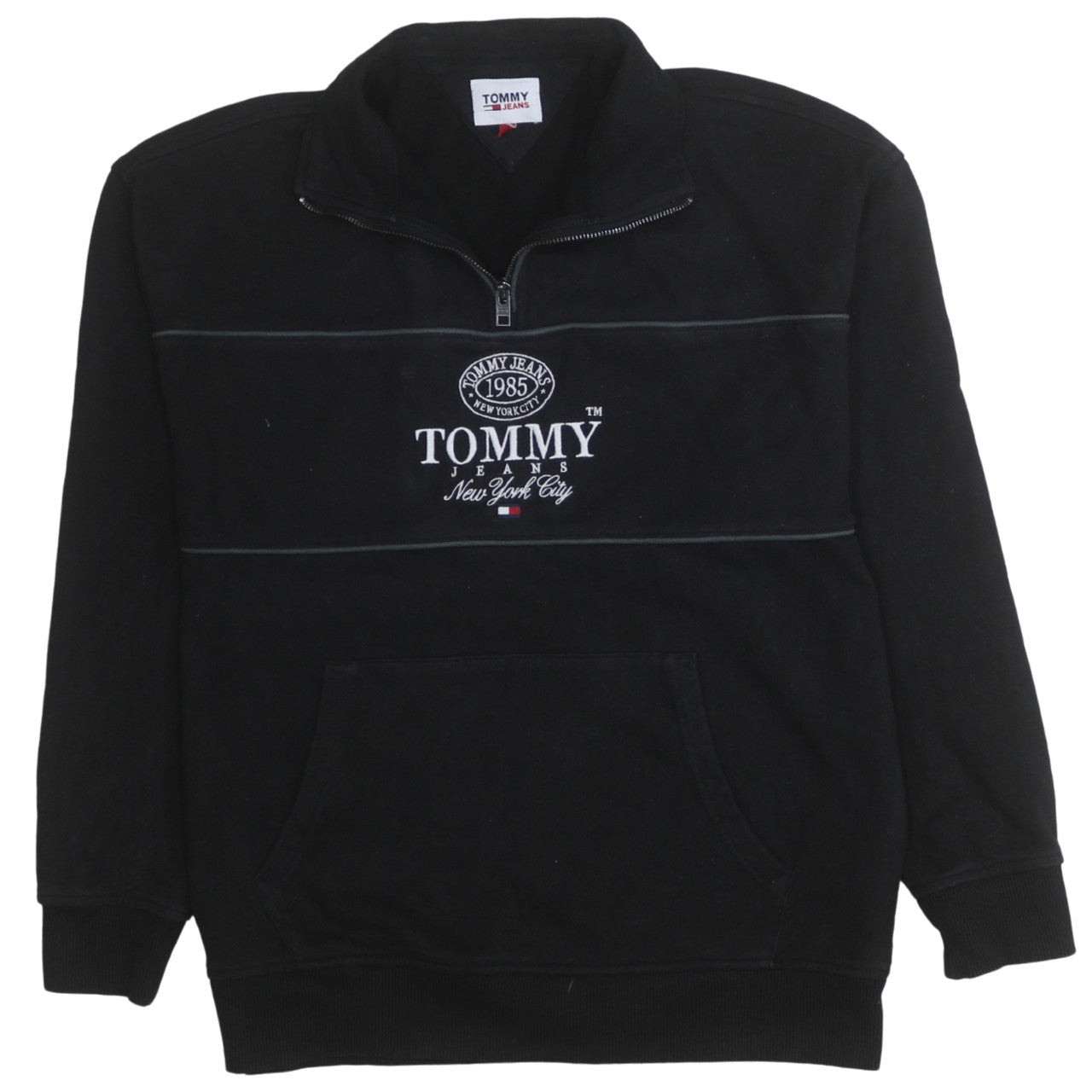 Mens UK Size S Tommy Jeans Black Pullover Sweatshirt