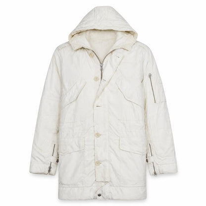 Ralph Lauren Women's White Hooded Long Parka Jacket Size L