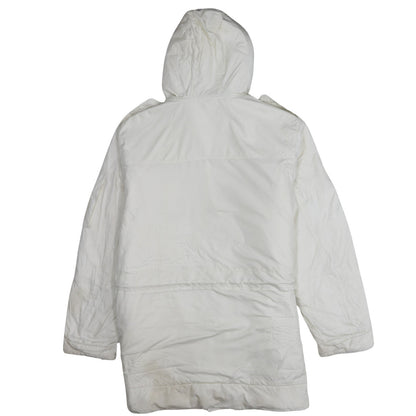 Ralph Lauren Women's White Hooded Long Parka Jacket Size L
