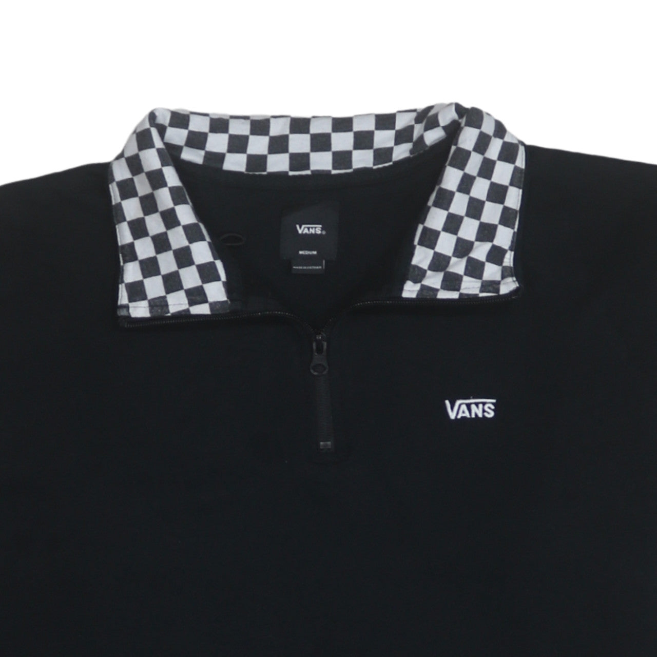 Mens UK Size M VANS Black Henley Sweatshirt