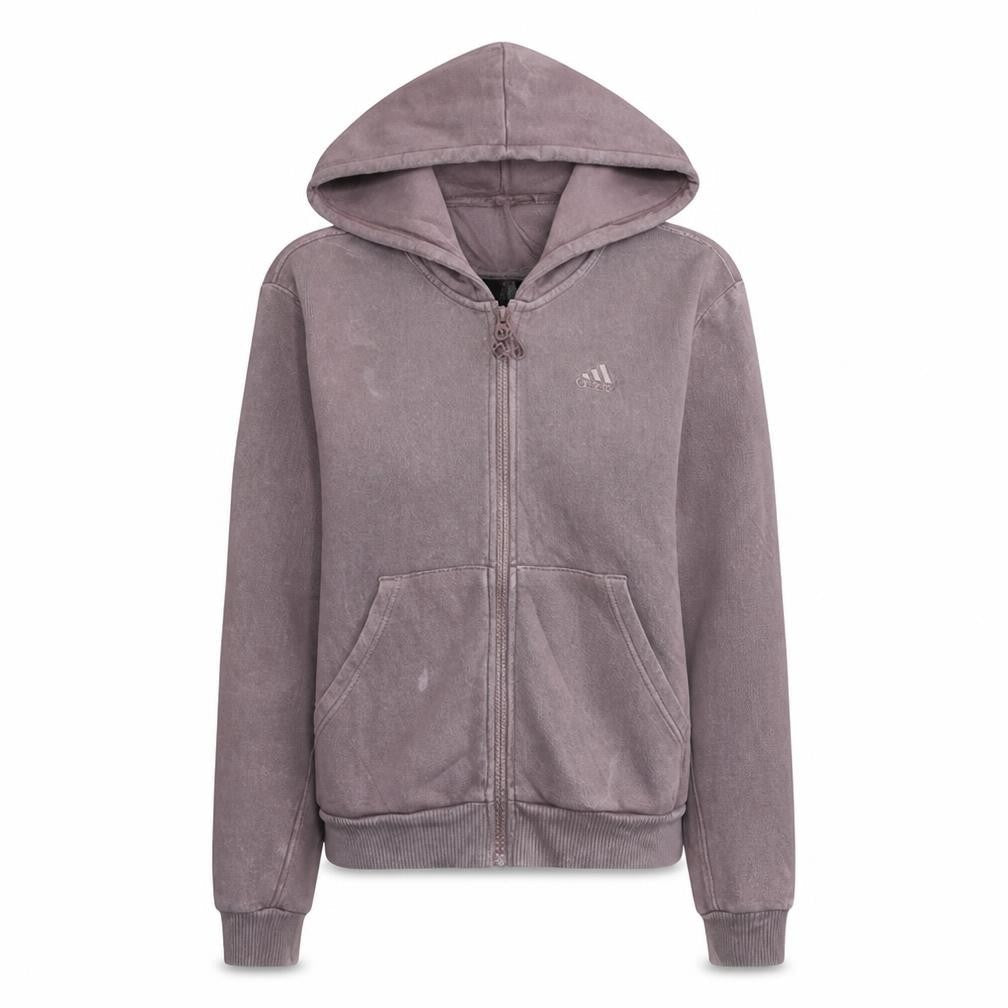 Front view of Adidas Women's Purple Full Zip Hoodie, size 12, Fleece Lined Casual