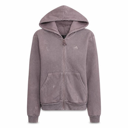 Front view of Adidas Women's Purple Full Zip Hoodie, size 12, Fleece Lined Casual