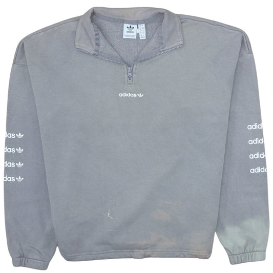 Womens UK Size 12 adidas Grey Pullover Sweatshirt