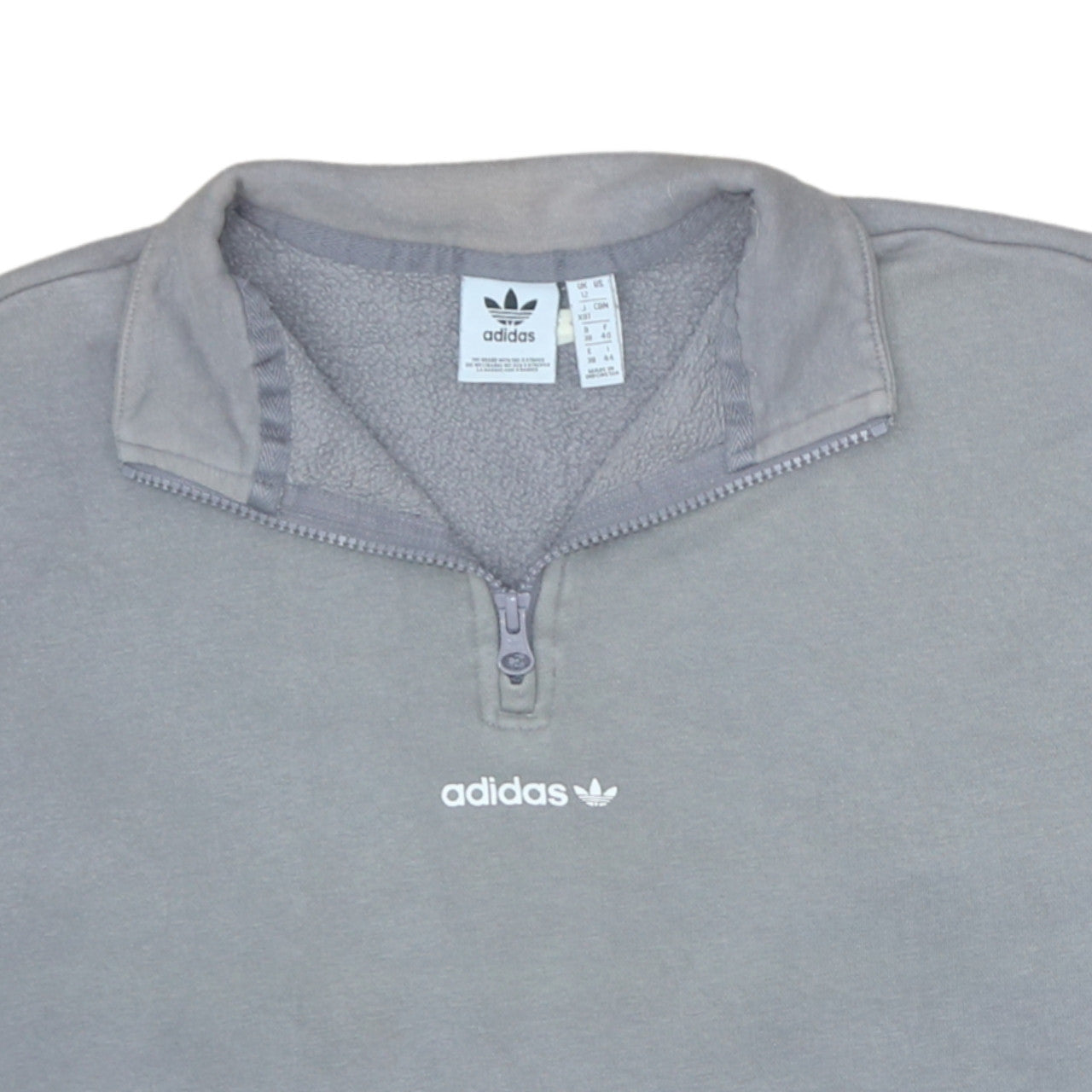 Womens UK Size 12 adidas Grey Pullover Sweatshirt