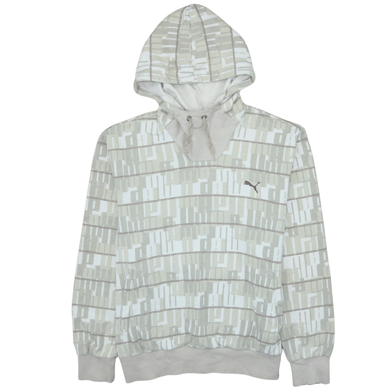 Mens UK Size L PUMA Beige Pullover Hoodie
