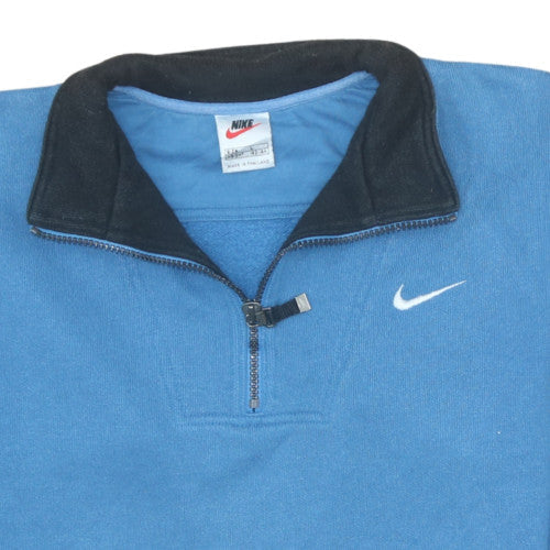 Mens UK Size L Nike Blue Henley Sweatshirt
