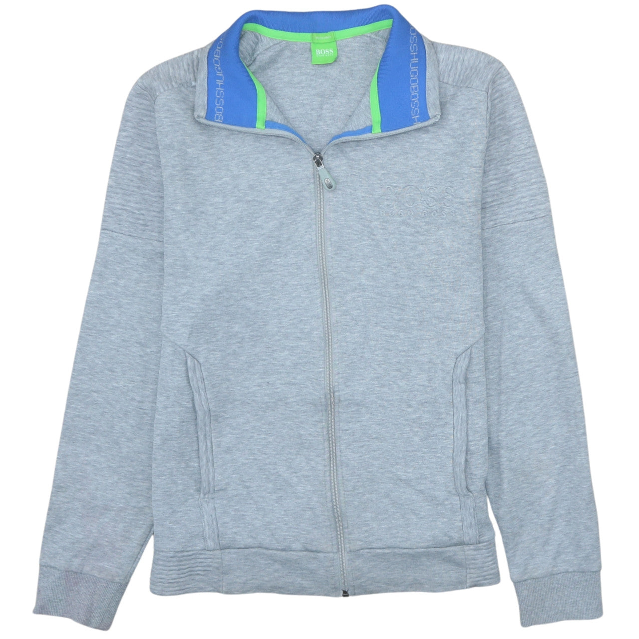 Mens UK Size M HUGO BOSS Grey Full Zip Sweatshirt