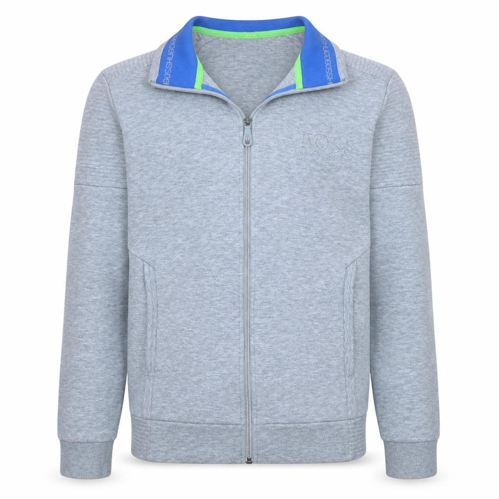 Mens UK Size M HUGO BOSS Grey Full Zip Sweatshirt