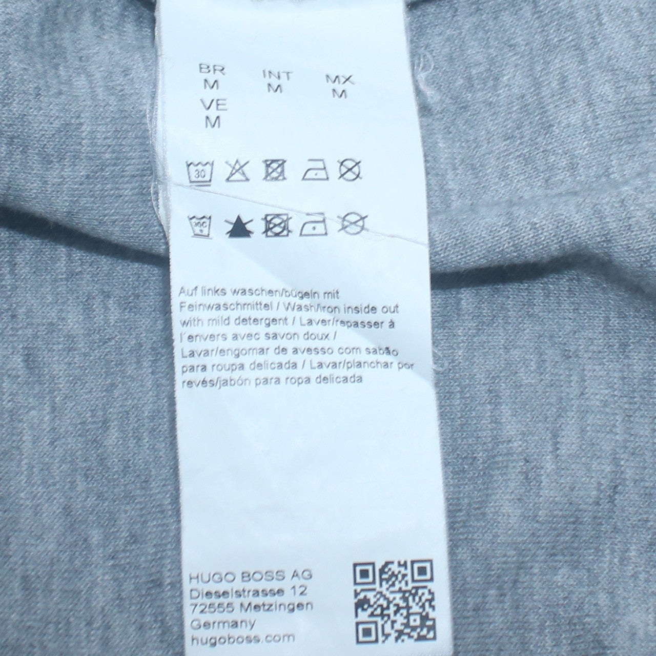 Mens UK Size M HUGO BOSS Grey Full Zip Sweatshirt