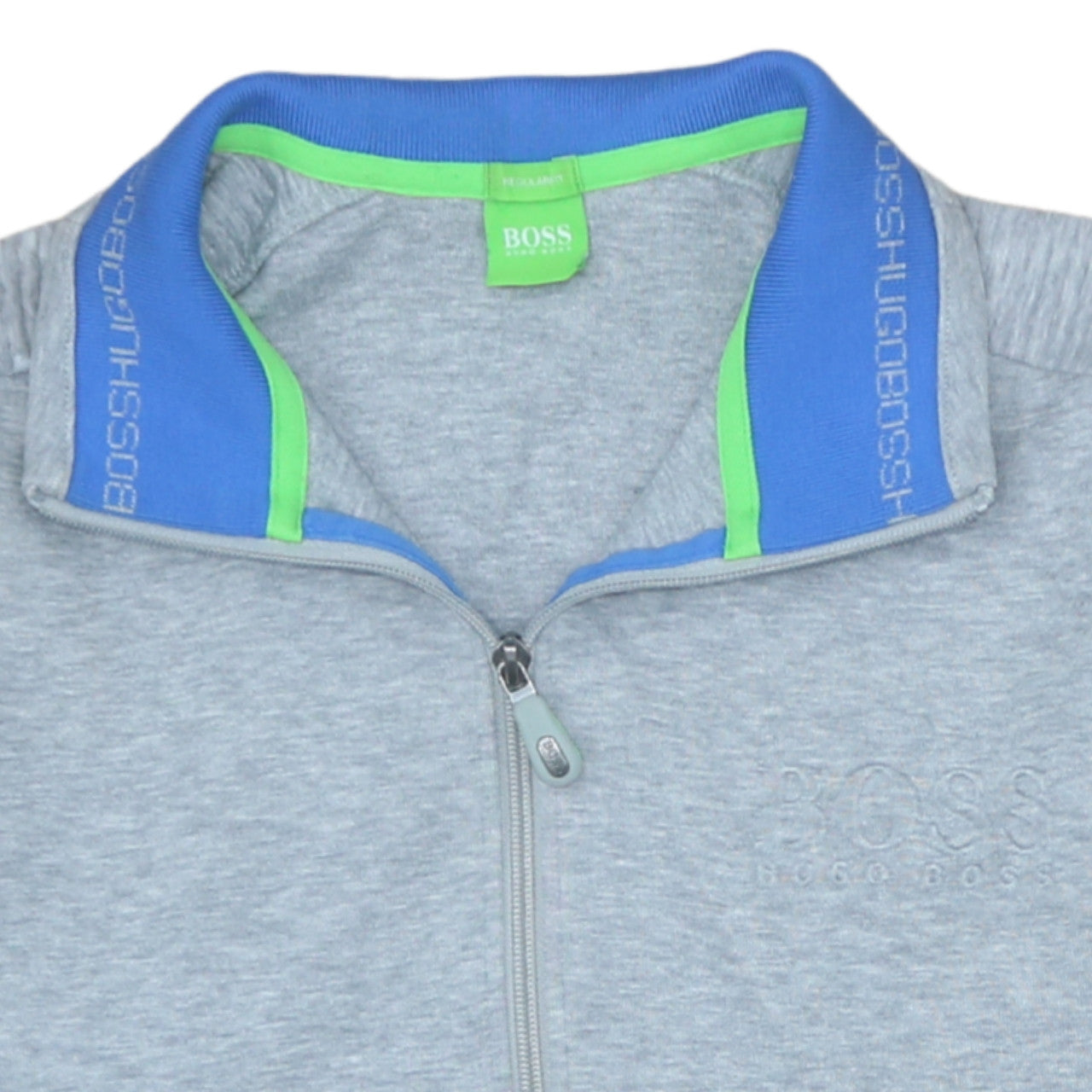 Mens UK Size M HUGO BOSS Grey Full Zip Sweatshirt