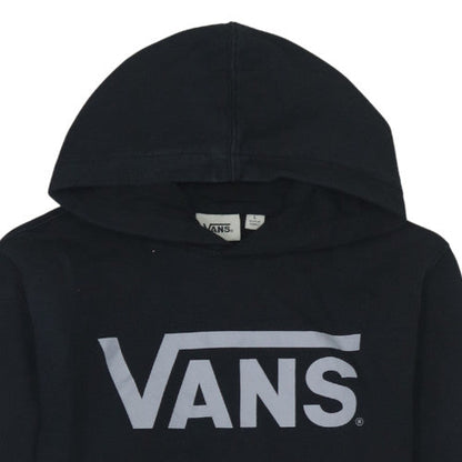 Vans Boys Black Pullover Hoodie L Fleece Logo Streetwear Skateboarding