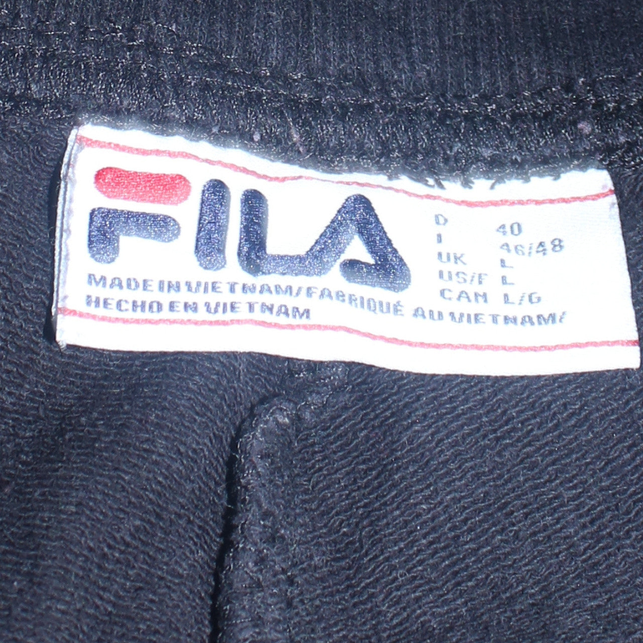Mens UK Size L FILA Regular Fit Jogger Black Trousers